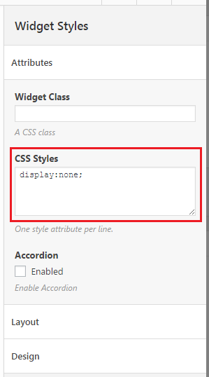 hide widget